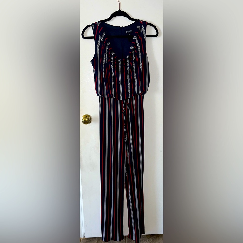 Women’s Size 6 Striped Jumpsuit with Pockets